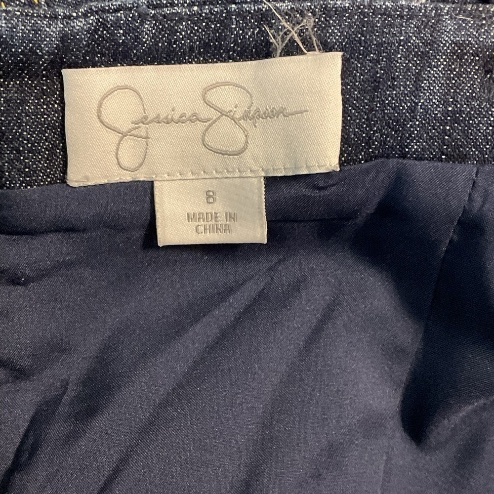 Jessica Simpson Sweetheart Bustier Top Denim Strap Dress Sz 6 - Picture 8 of 9